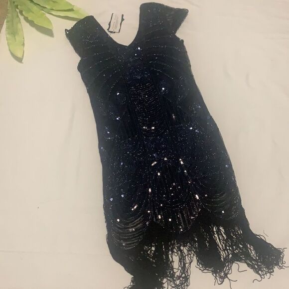 💥nwt Uniq Sense Sequin Art Deco Flapper Dress💥 - Picture 8 of 9